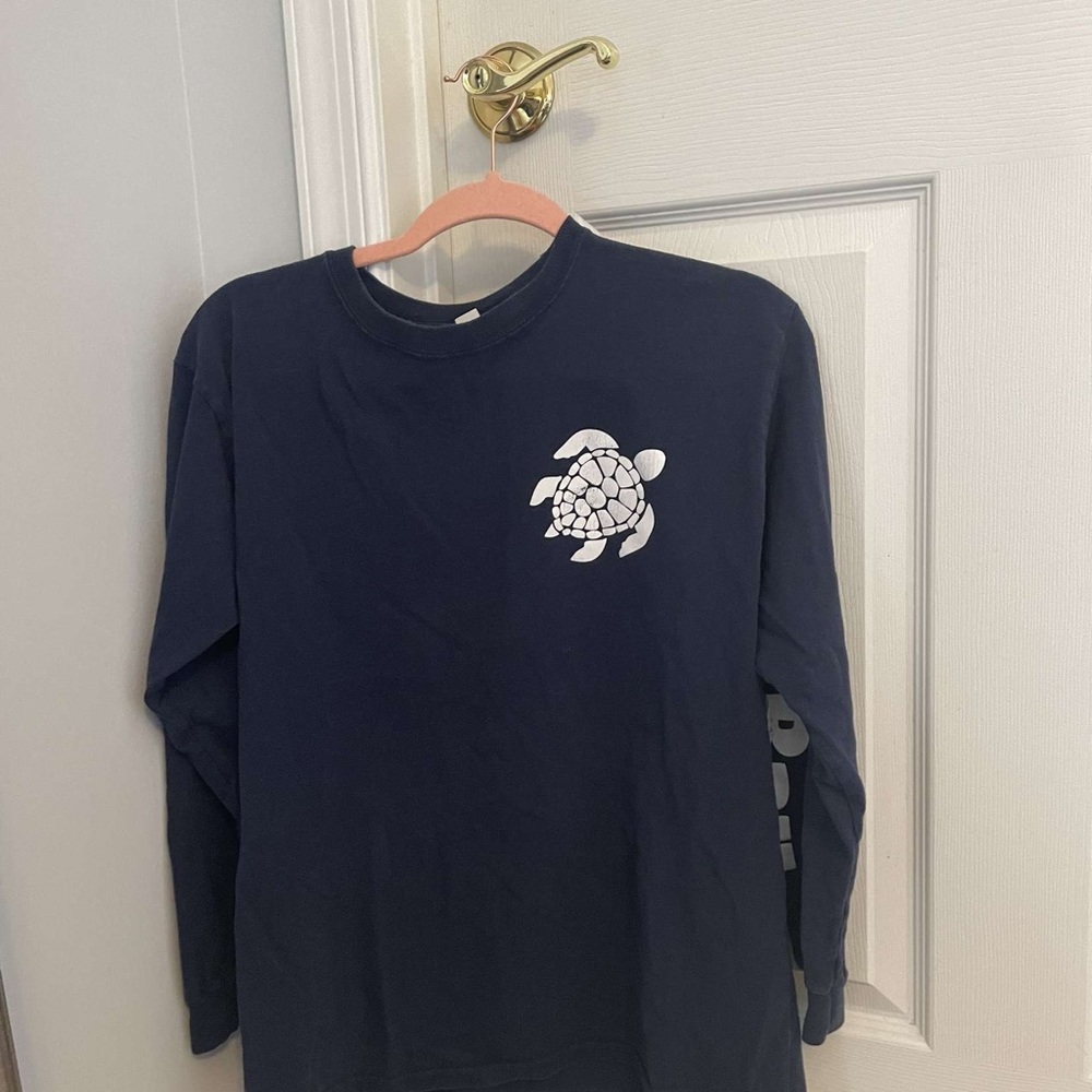 blue long sleeve turtle shirt